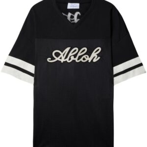 Off-White  logo-embroidered V-neck T-shirt