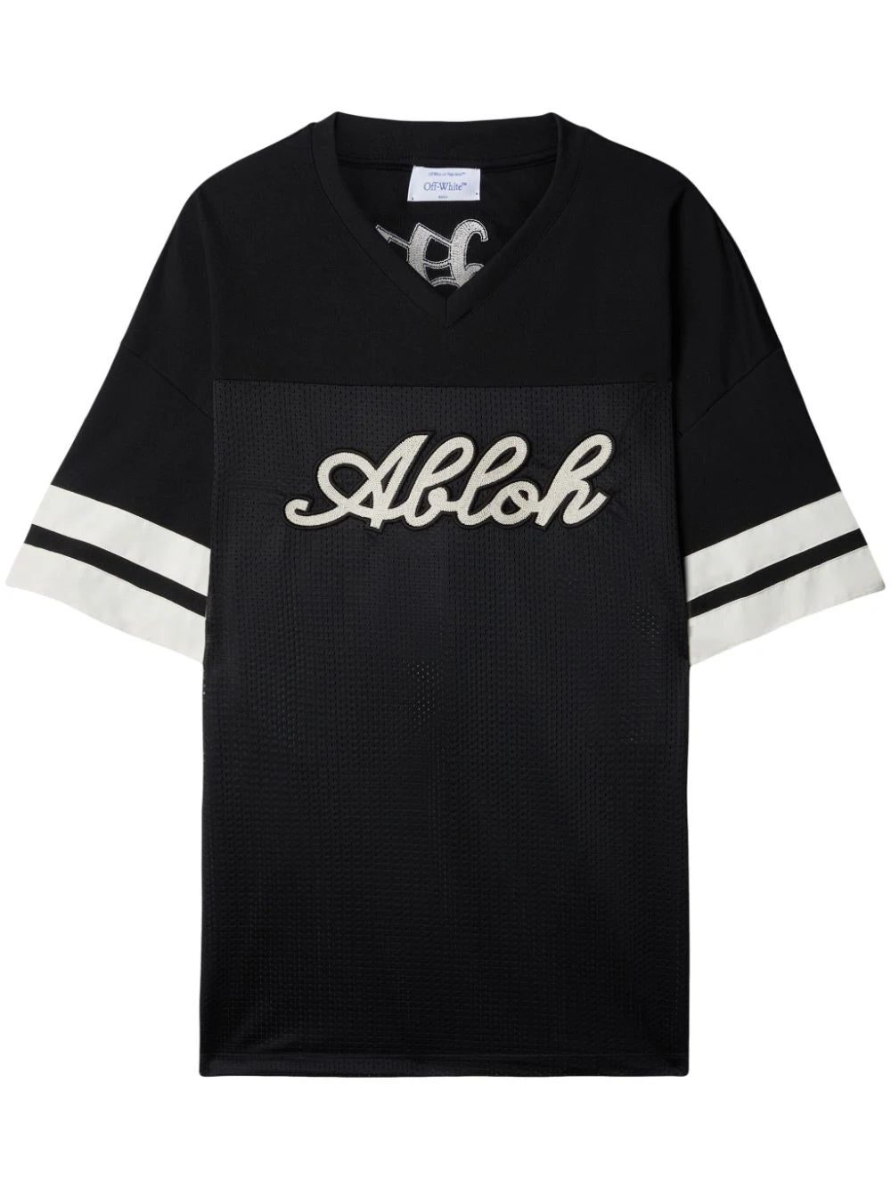 Off-White logo-embroidered V-neck T-shirt