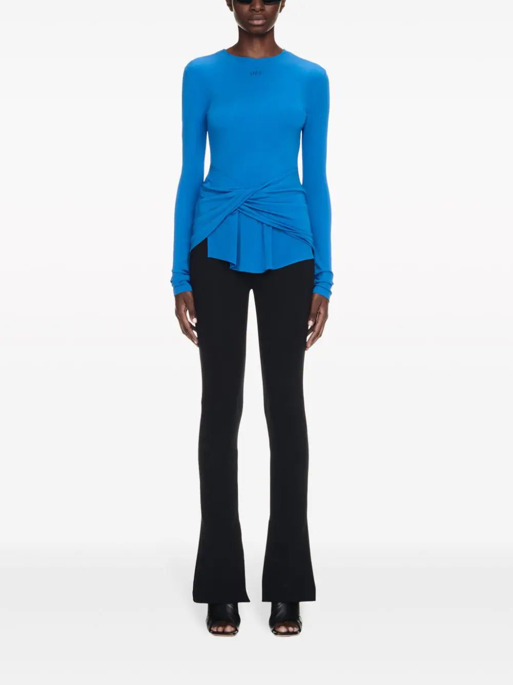 Off-White logo-print draped top - Image 2