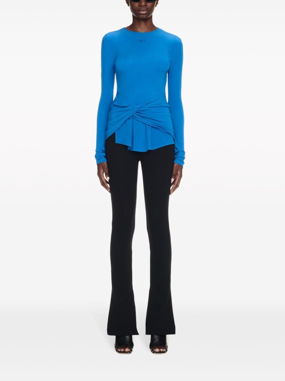 Off-White logo-print draped top - Image 2