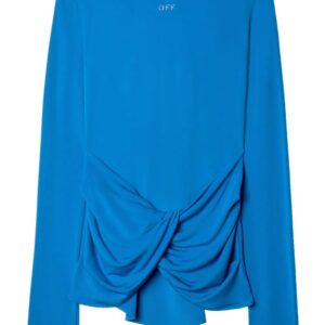 Off-White logo-print draped top