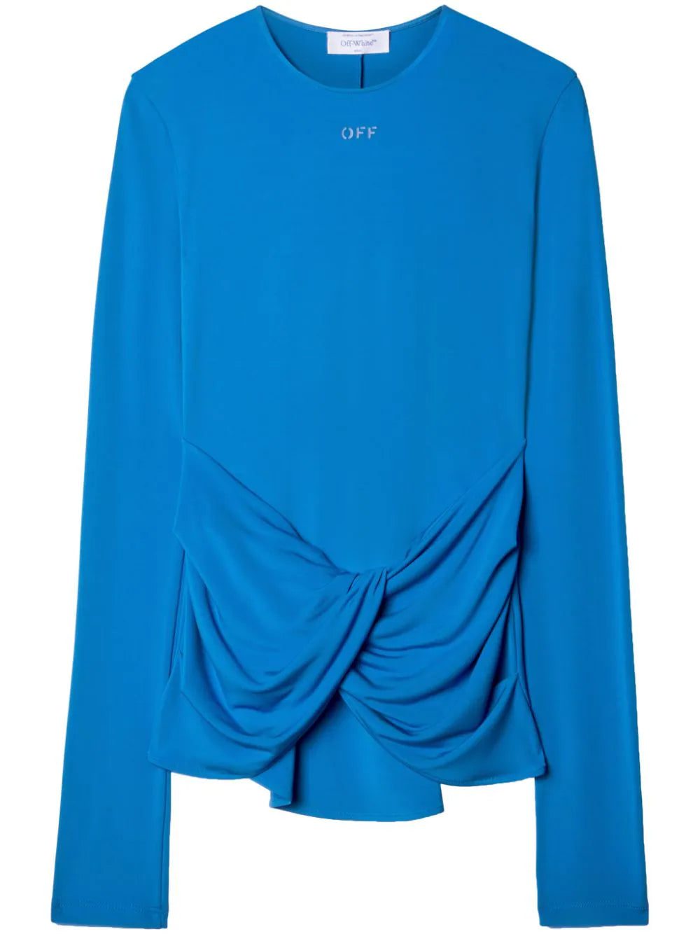 Off-White logo-print draped top