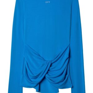 Off-White logo-print draped top