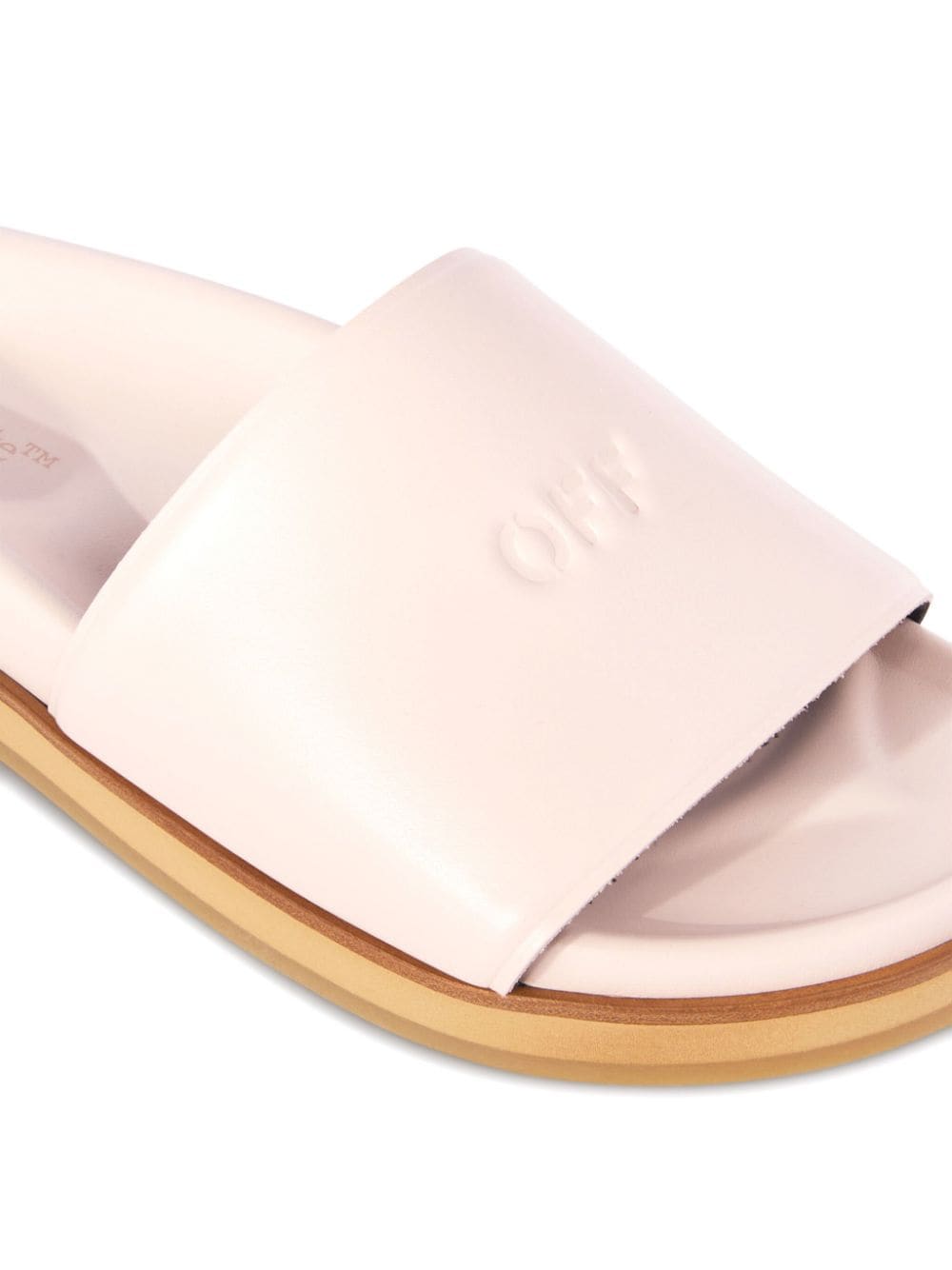 Off-White logo-stamp leather slides - Image 5