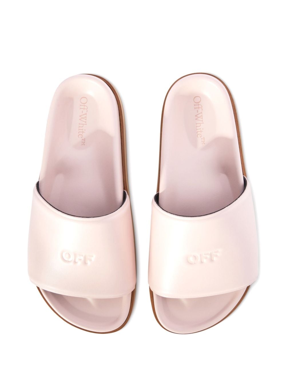 Off-White logo-stamp leather slides - Image 3