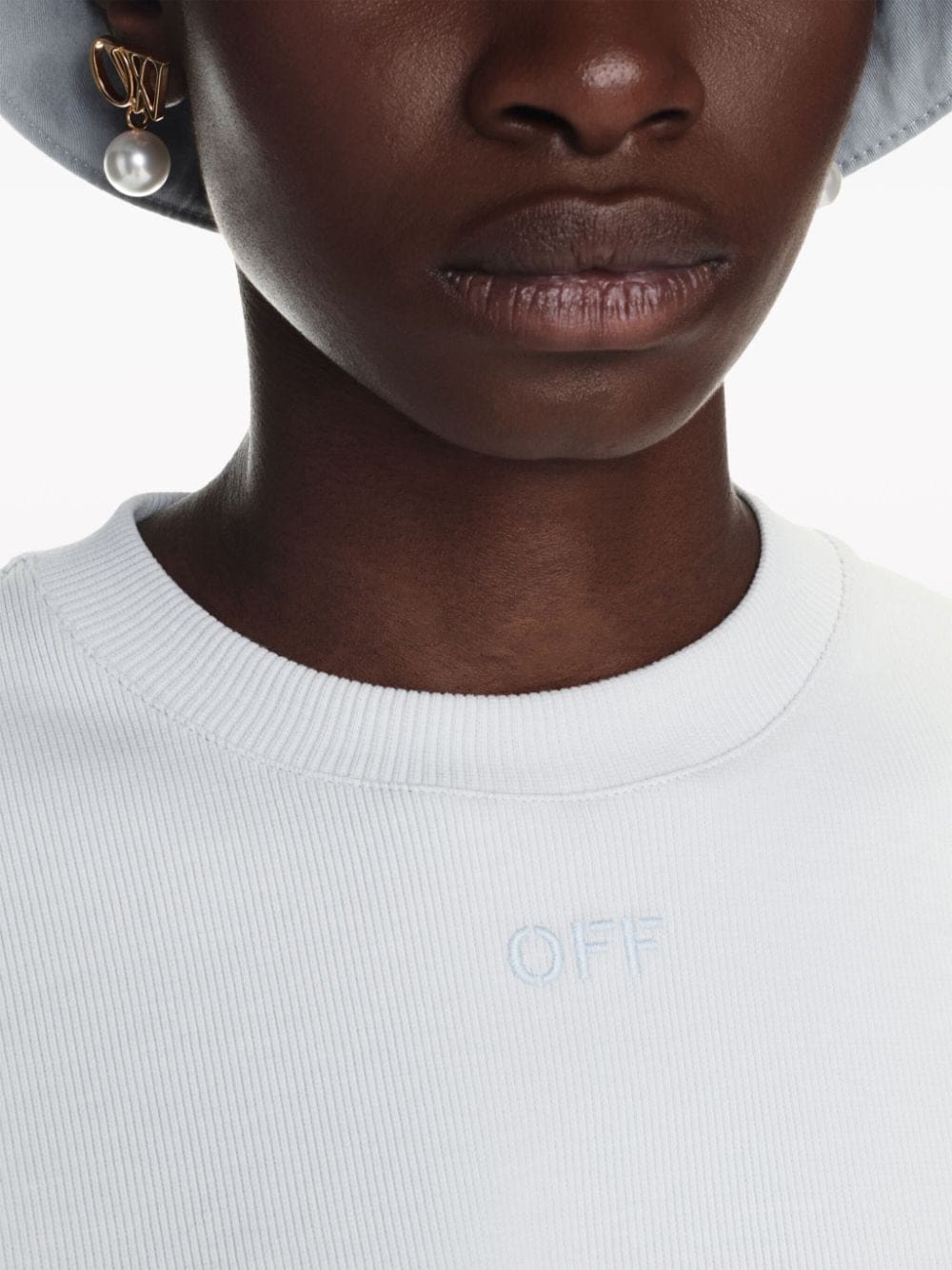 Off-White logo-embroidered cropped T-shirt - Image 5