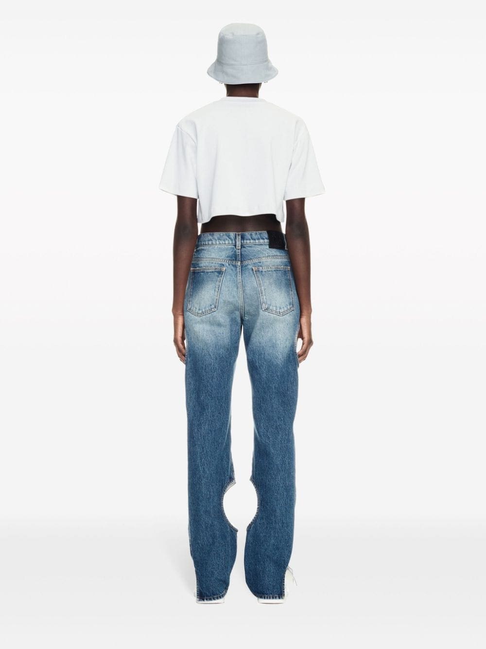 Off-White logo-embroidered cropped T-shirt - Image 4