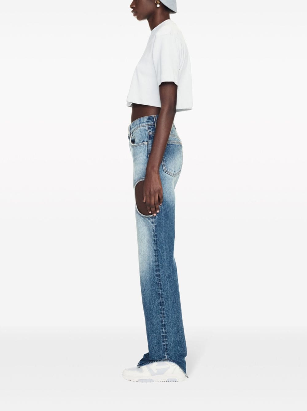 Off-White logo-embroidered cropped T-shirt - Image 3