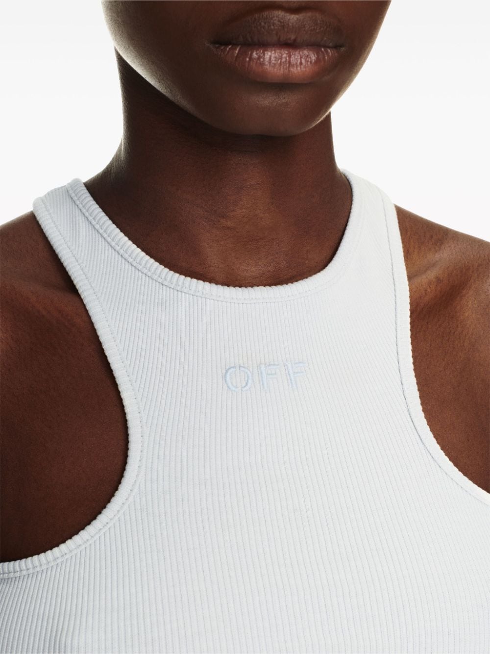 Off-White logo-embroidered cropped tank top - Image 5
