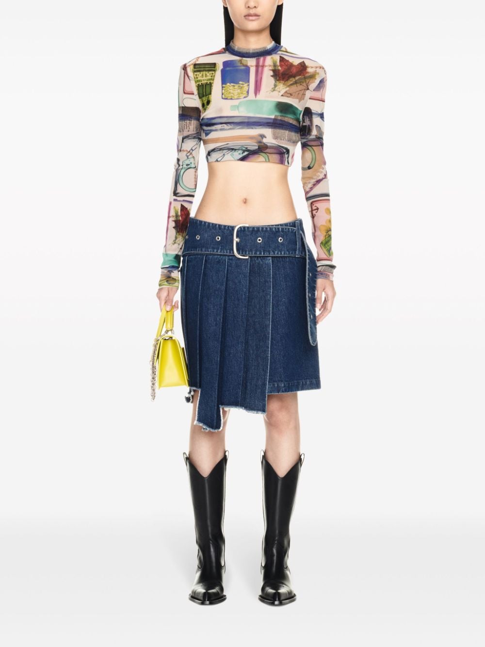 Off-White X-ray semi-sheer cropped T-shirt - Image 2