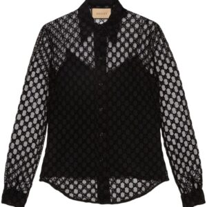Gucci  GG Supreme tulle shirt