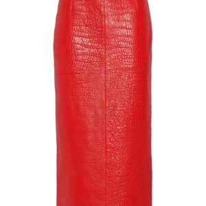 Prada nappa-leather midi skirt