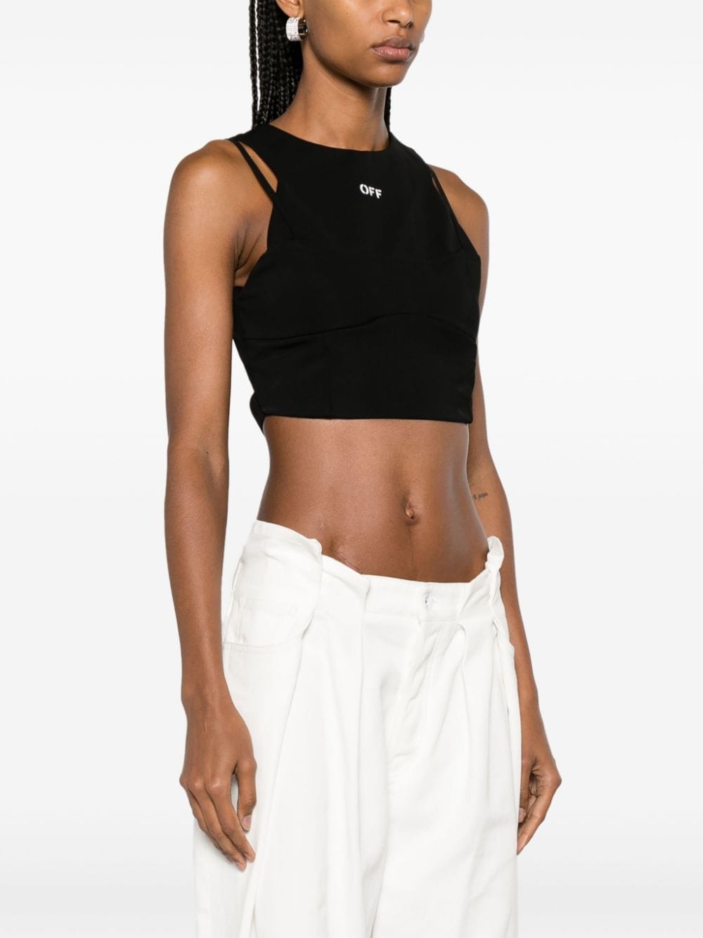 Off-White ring-detail cropped tank top - Image 3