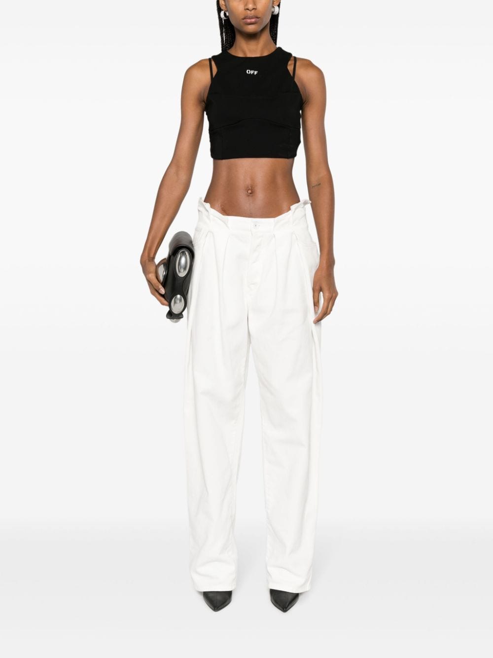 Off-White ring-detail cropped tank top - Image 2