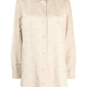 Off-White logo-jacquard cotton blend overshirt