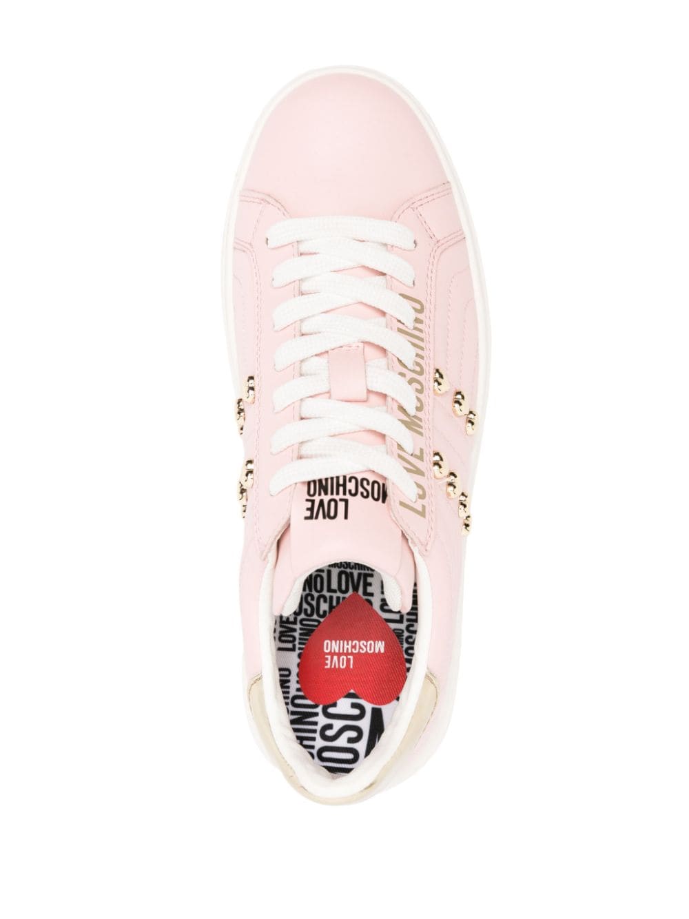 Love Moschino stud-embellished leather sneakers - Image 4