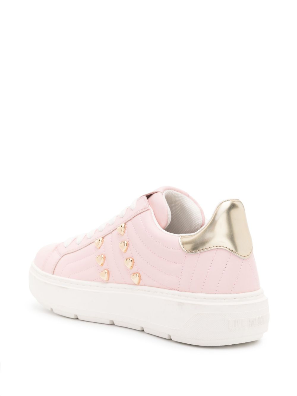 Love Moschino stud-embellished leather sneakers - Image 3