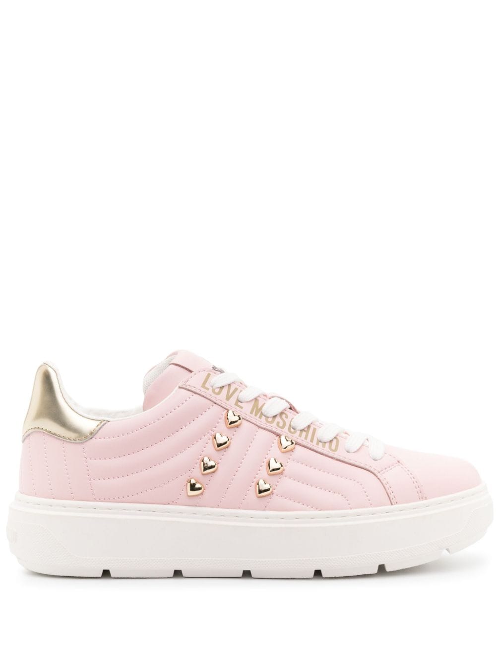 Love Moschino stud-embellished leather sneakers
