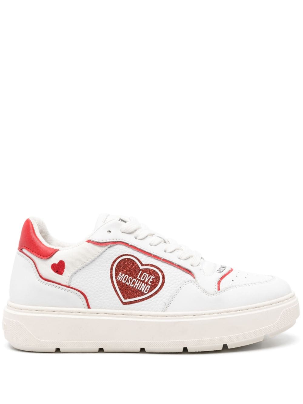 Love Moschino logo-patch leather sneakers