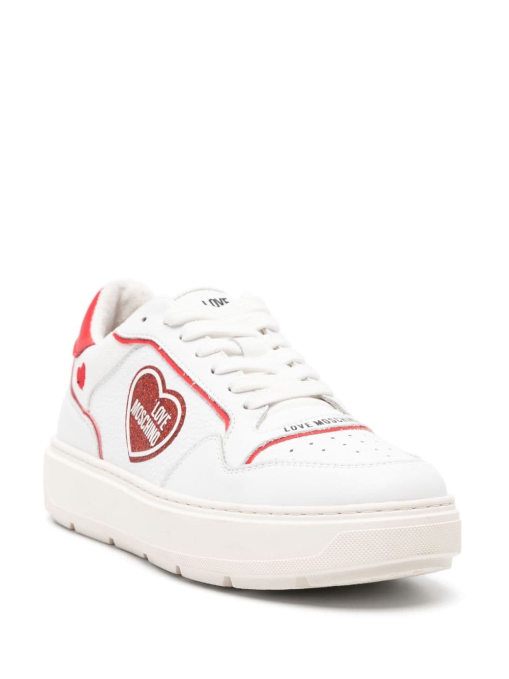 Love Moschino logo-patch leather sneakers - Image 2