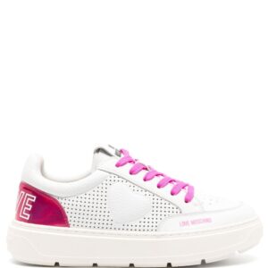 Love Moschino logo-print panelled leather sneakers