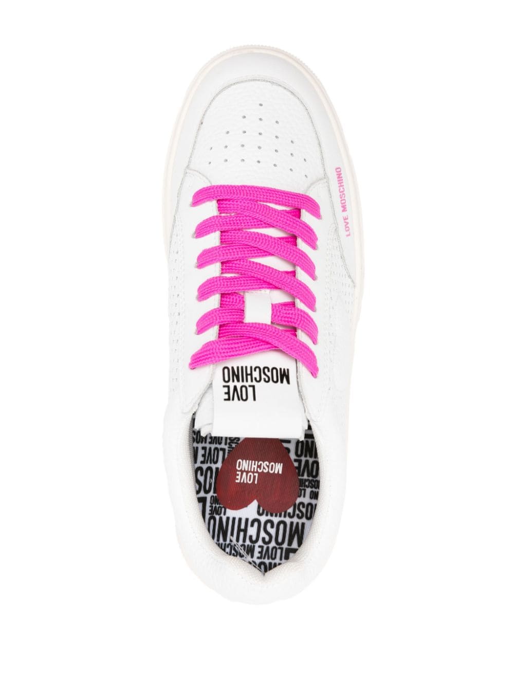 Love Moschino logo-print panelled leather sneakers - Image 4