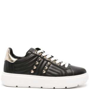 Love Moschino heart-stud quilted leather sneakers