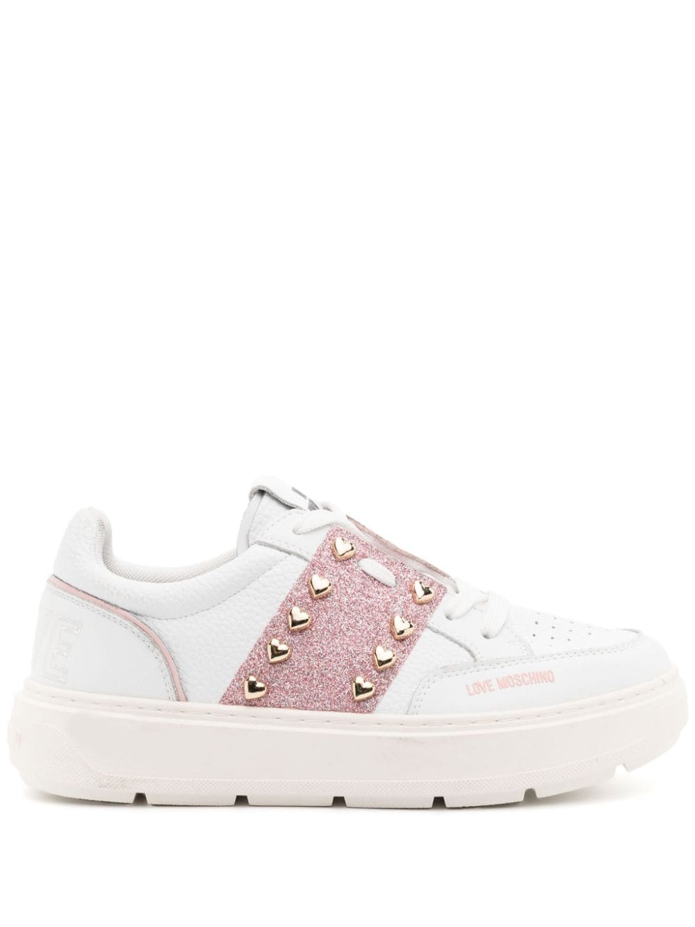 Love Moschino heart-stud lace-up sneakers