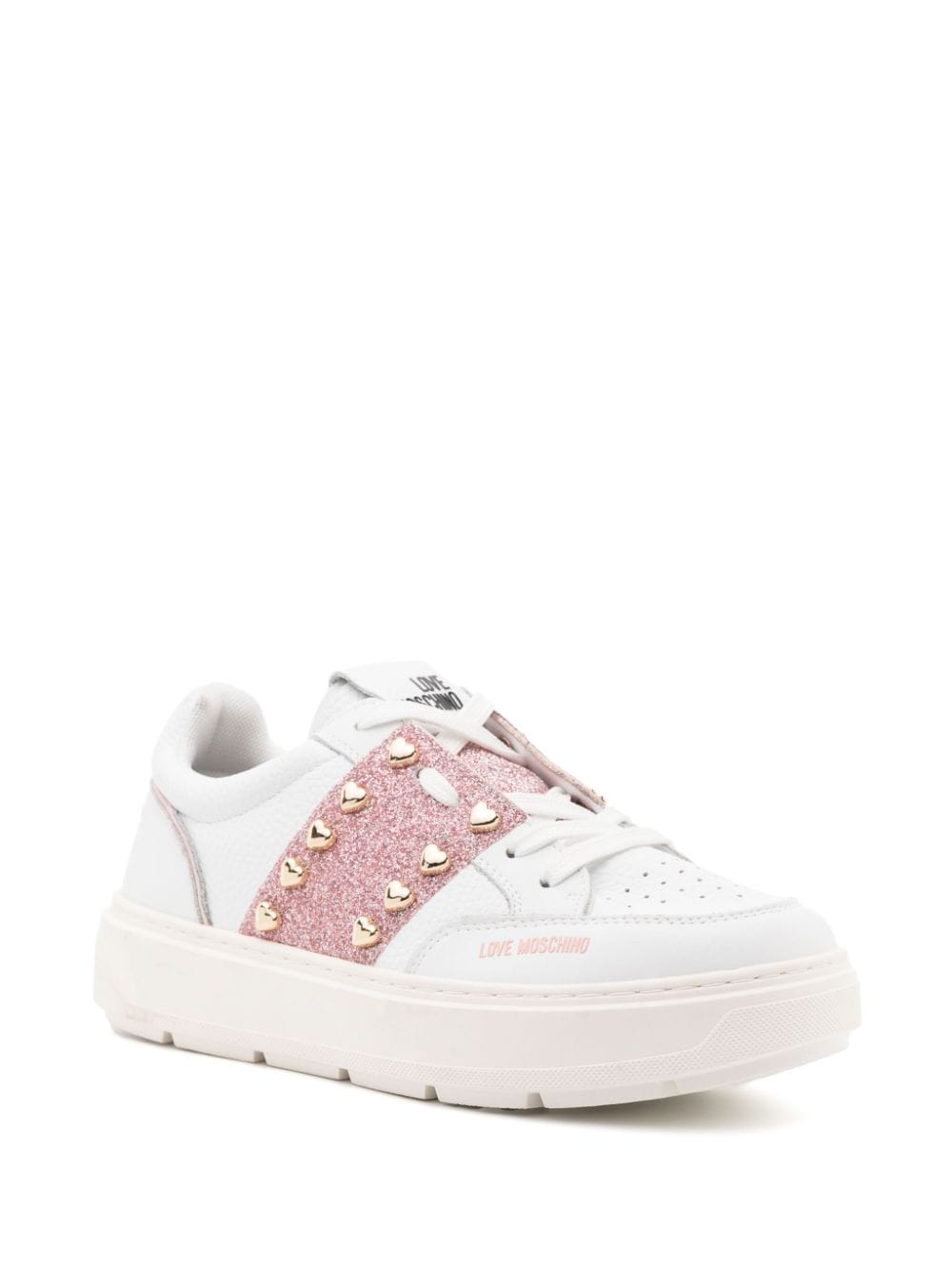 Love Moschino heart-stud lace-up sneakers - Image 2