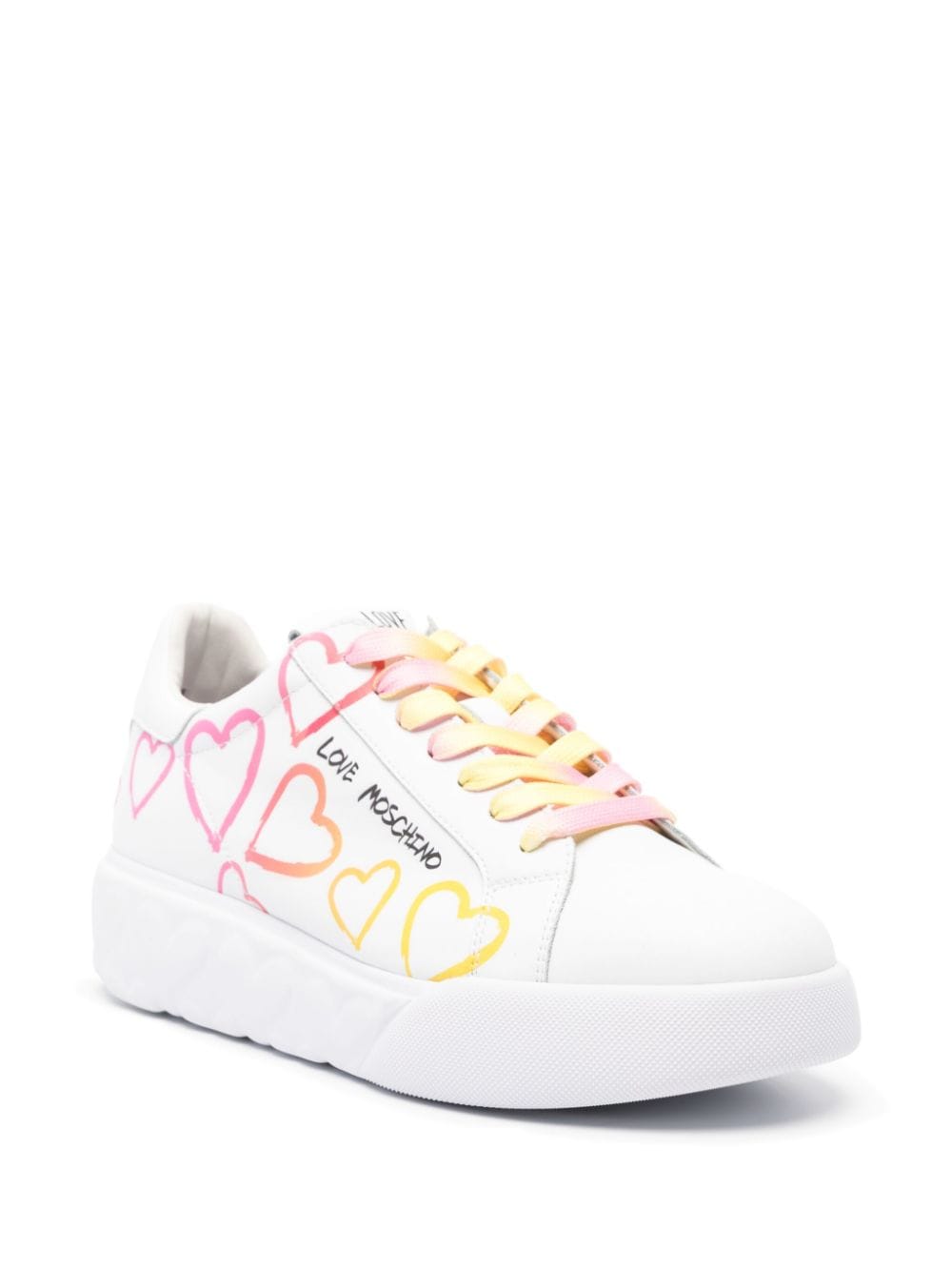 Love Moschino logo-print leather sneakers - Image 2