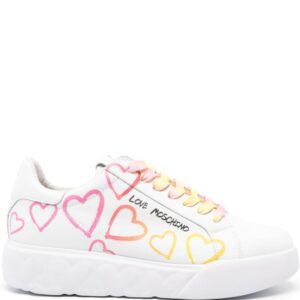 Love Moschino logo-print leather sneakers