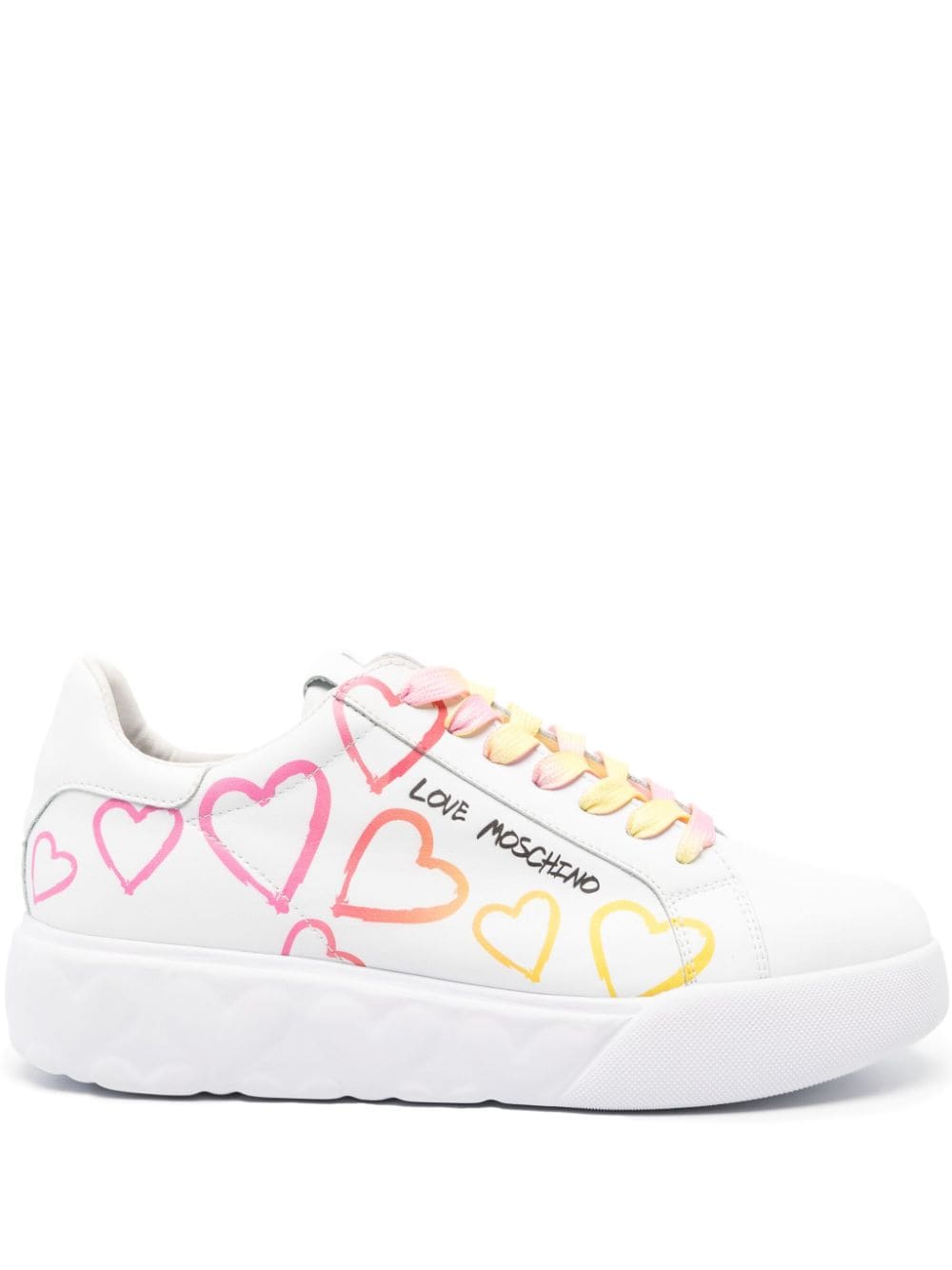 Love Moschino logo-print leather sneakers