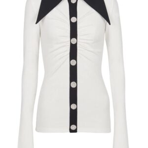 Balmain  rhinestone-button long-sleeve shirt