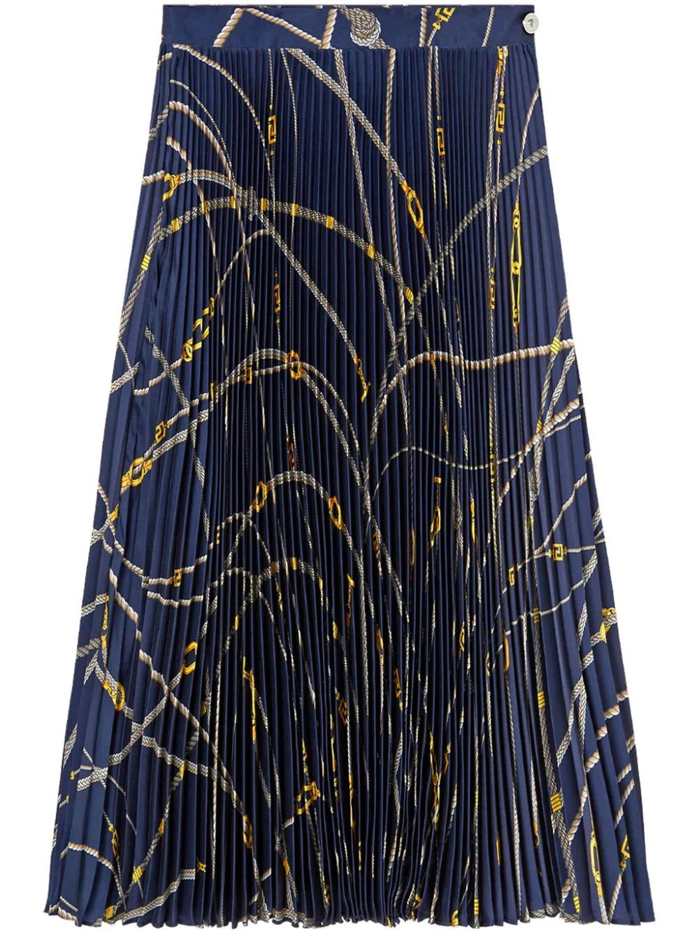 Versace Greca Nautical-print pleated skirt