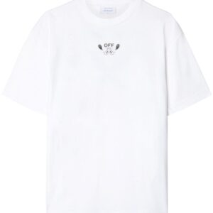 Off-White Arrow-embroidered cotton T-shirt