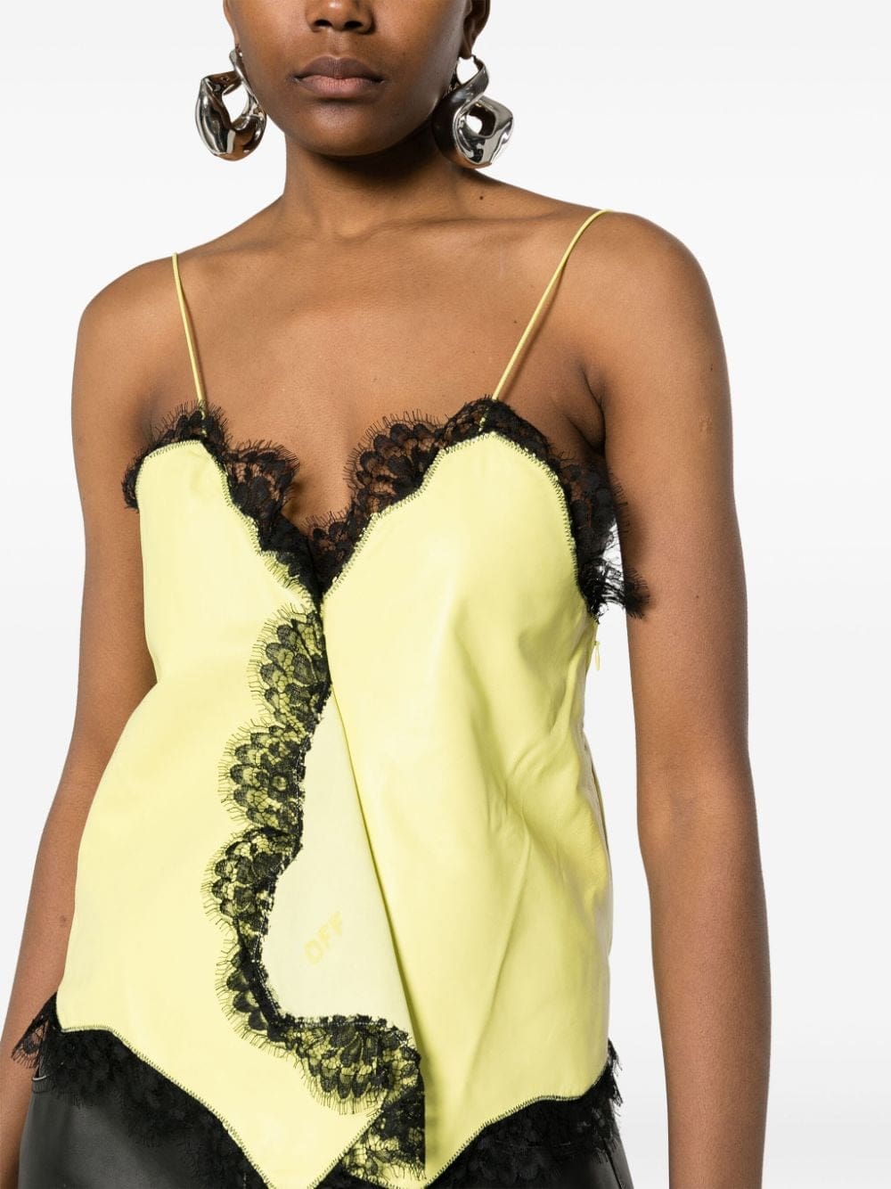 Off-White leather lace-detail top - Image 5