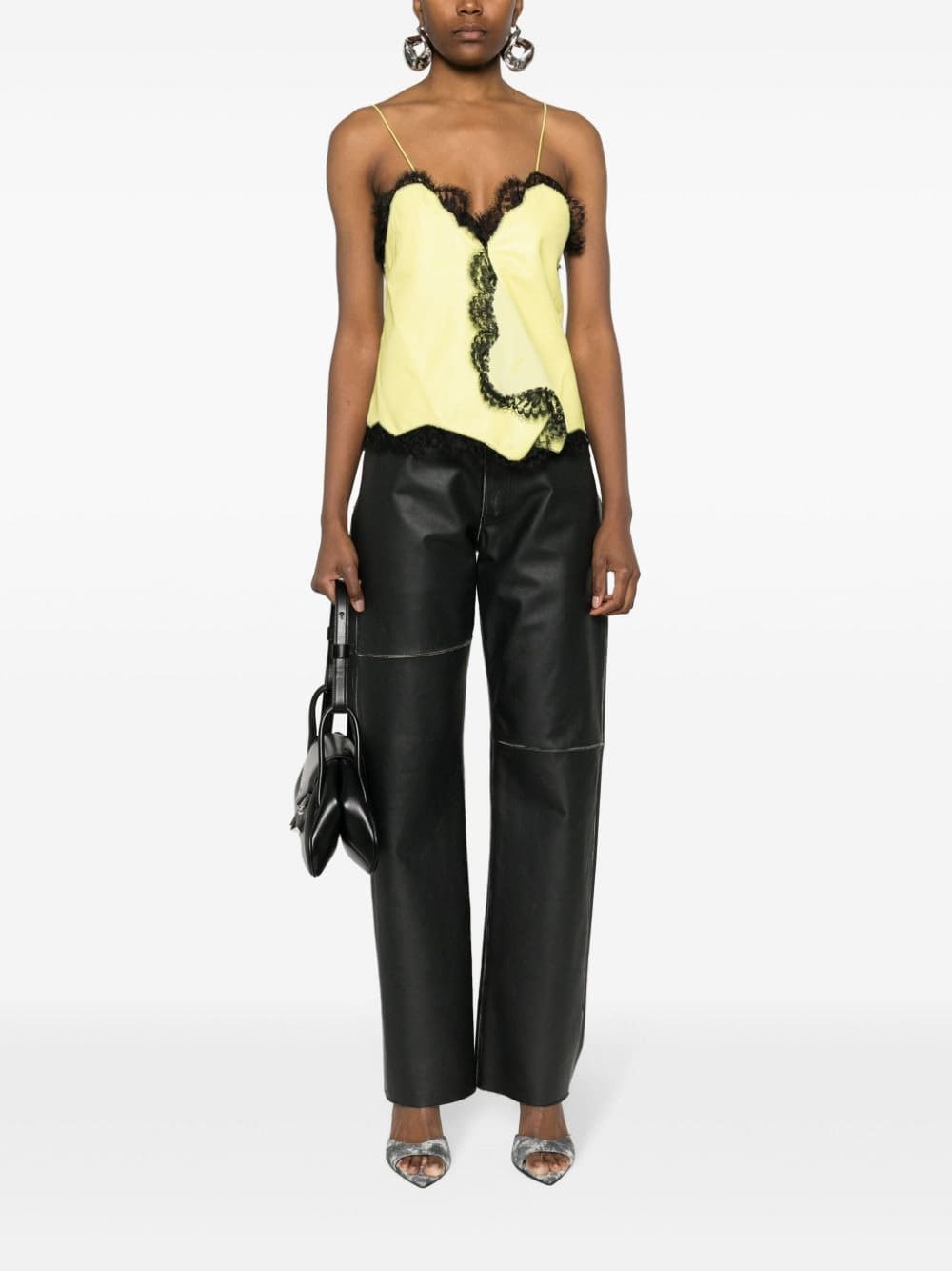Off-White leather lace-detail top - Image 2