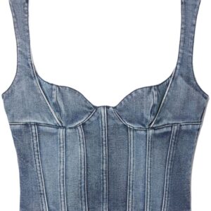 Off-White Bustier denim cropped top