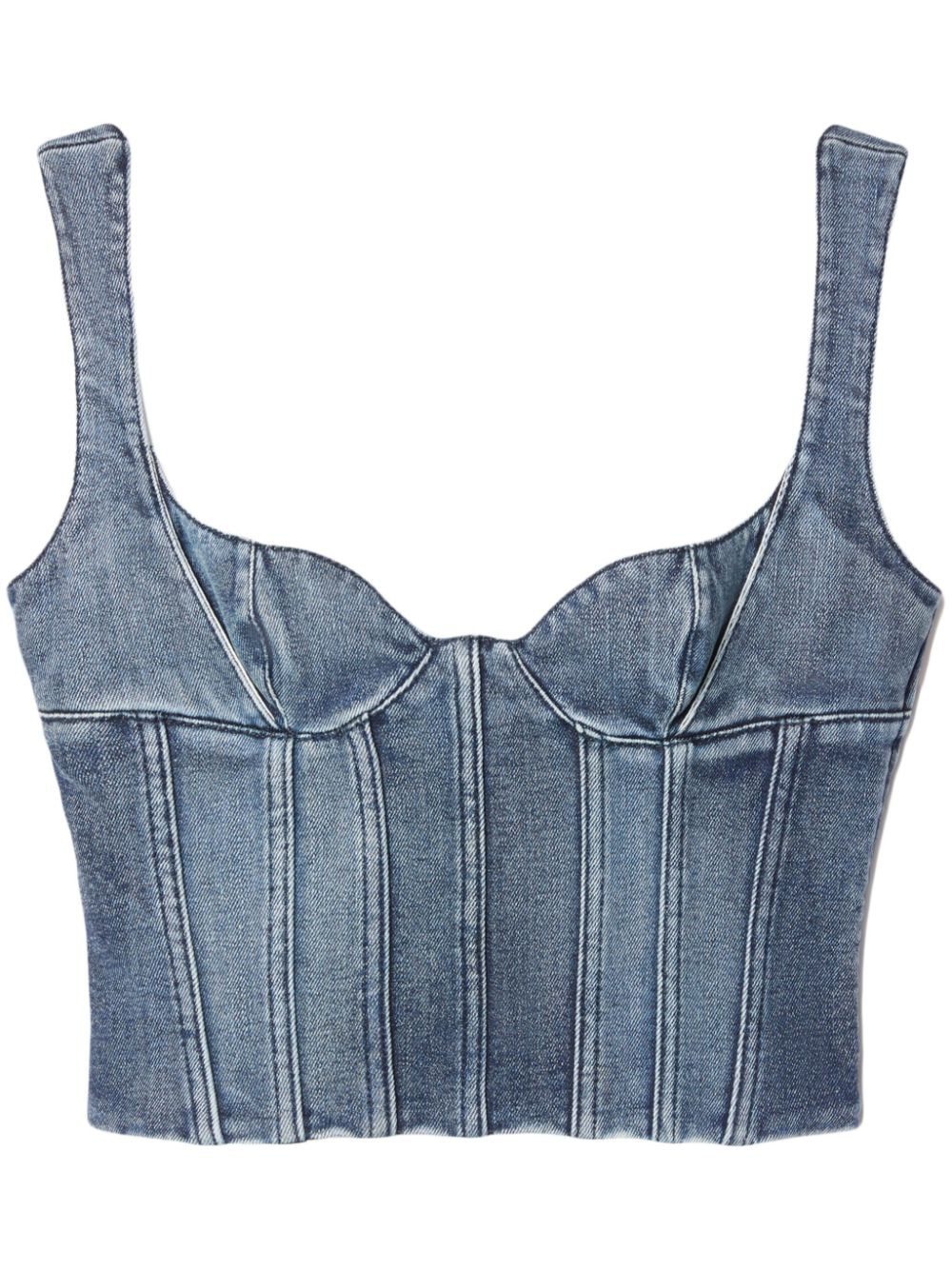 Off-White Bustier denim cropped top