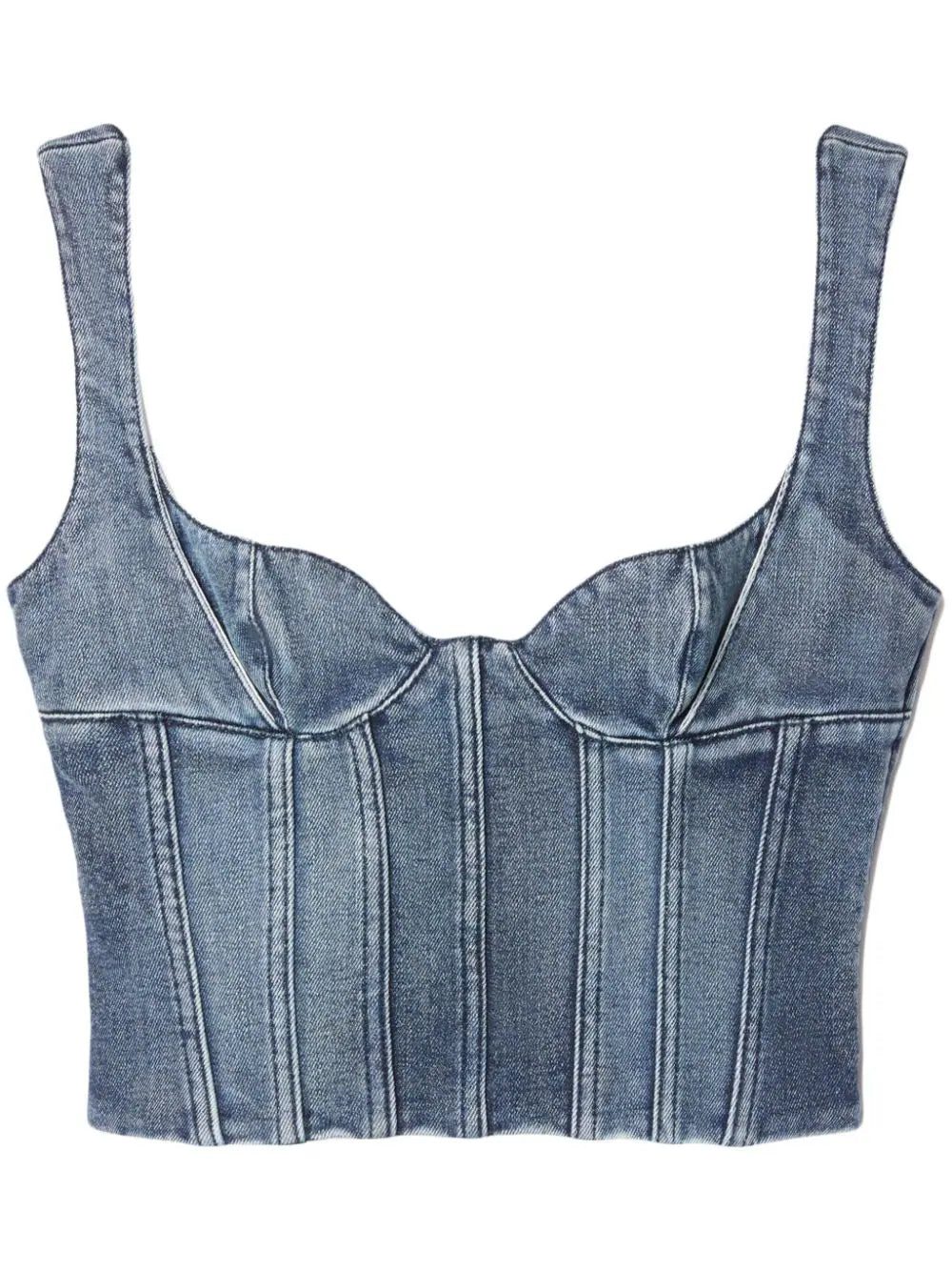 Off-White Bustier denim cropped top