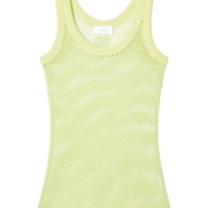 Off-White U-neck fishnet tank top