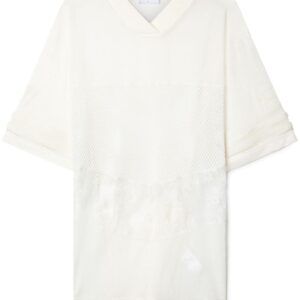 Off-White panelled semi-sheer cotton T-shirt