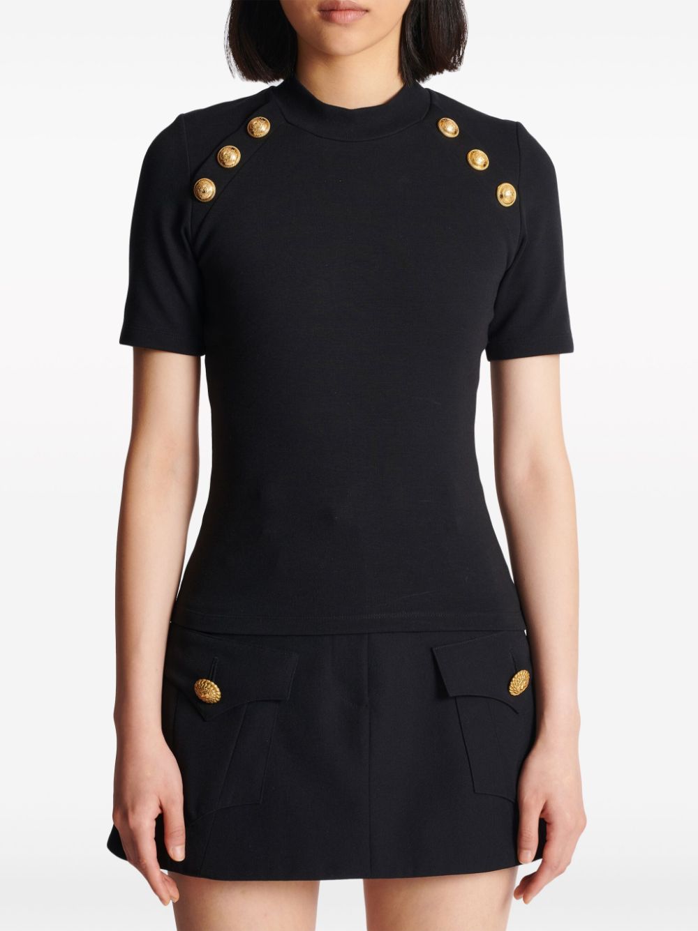 Balmain 6-Button raglan-sleeve T-shirt - Image 5