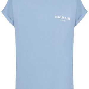 Balmain  logo-flocked cotton T-shirt