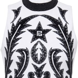 Balmain Baroque cropped top