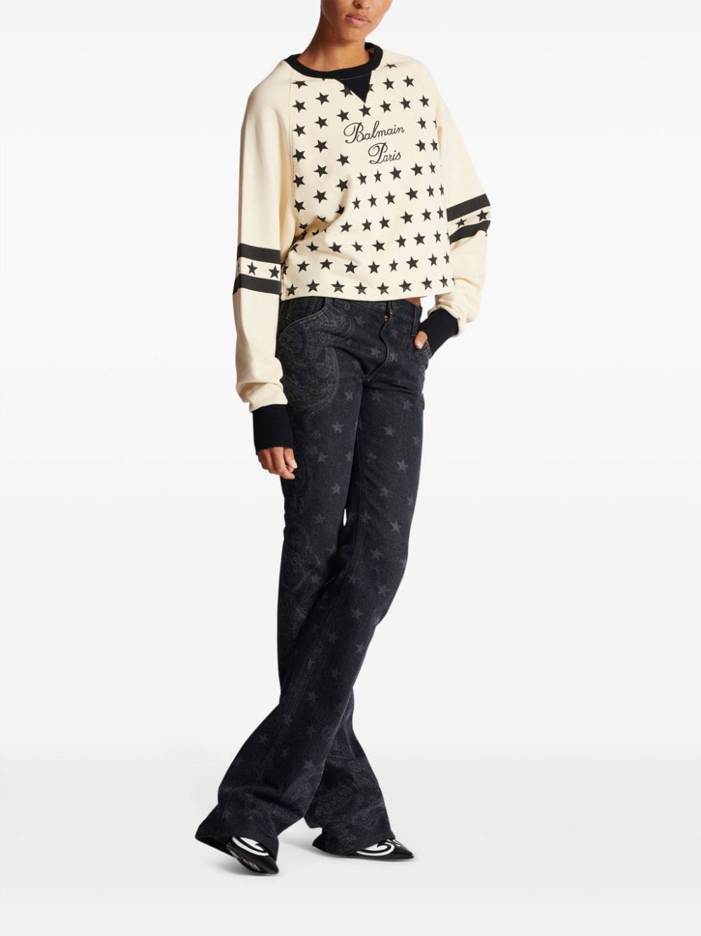 Balmain Signature-logo organic-cotton sweatshirt - Image 3