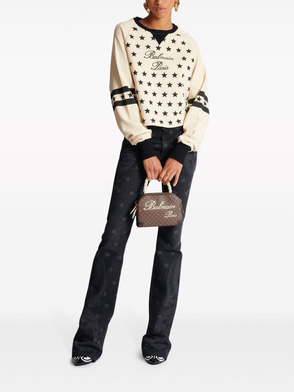 Balmain Signature-logo organic-cotton sweatshirt - Image 2