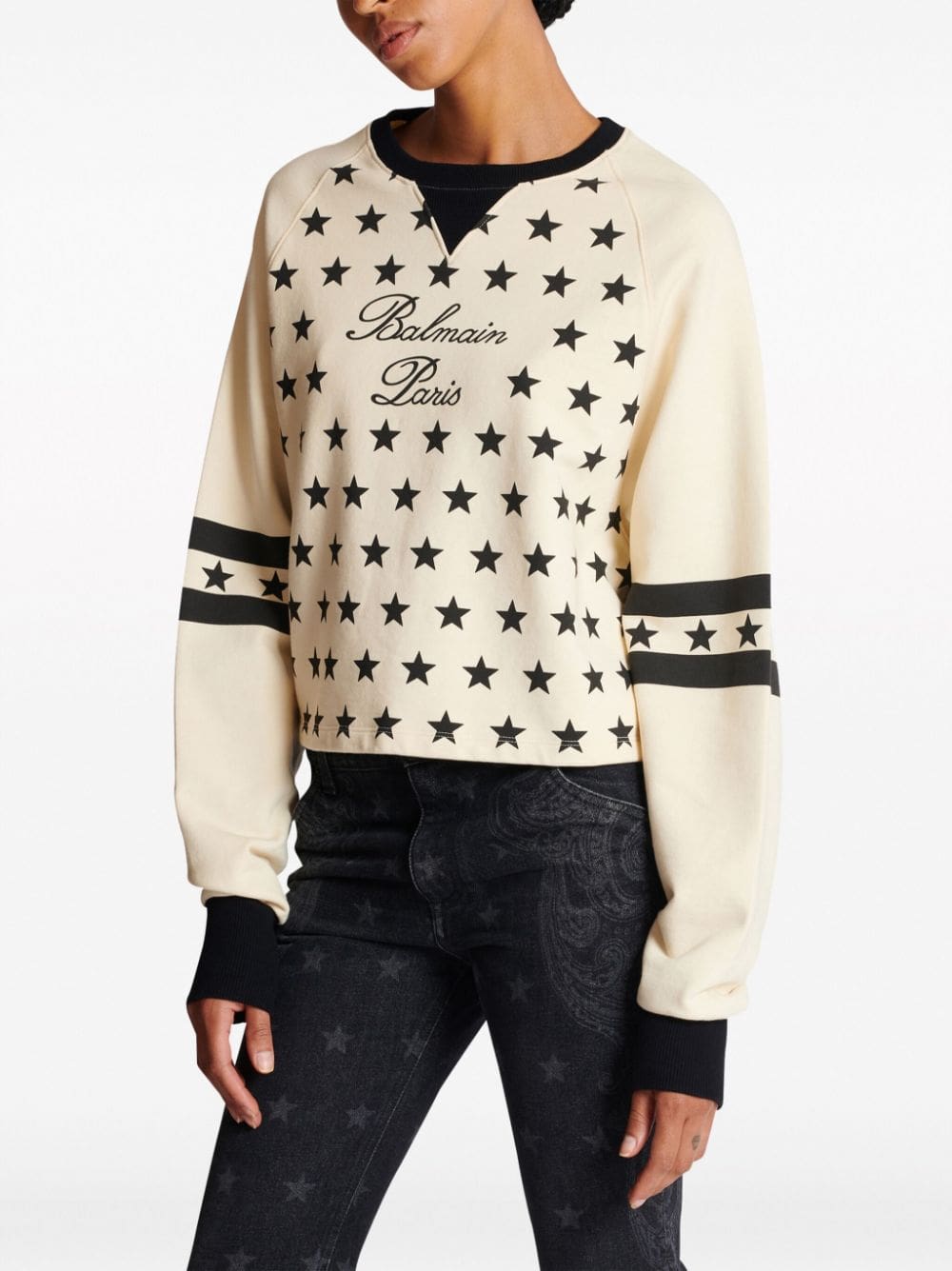 Balmain Signature-logo organic-cotton sweatshirt - Image 4