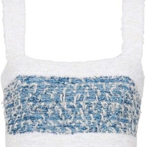 Balmain denim tweed crop top
