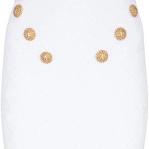 Balmain  6-Button fine-knit mini skirt